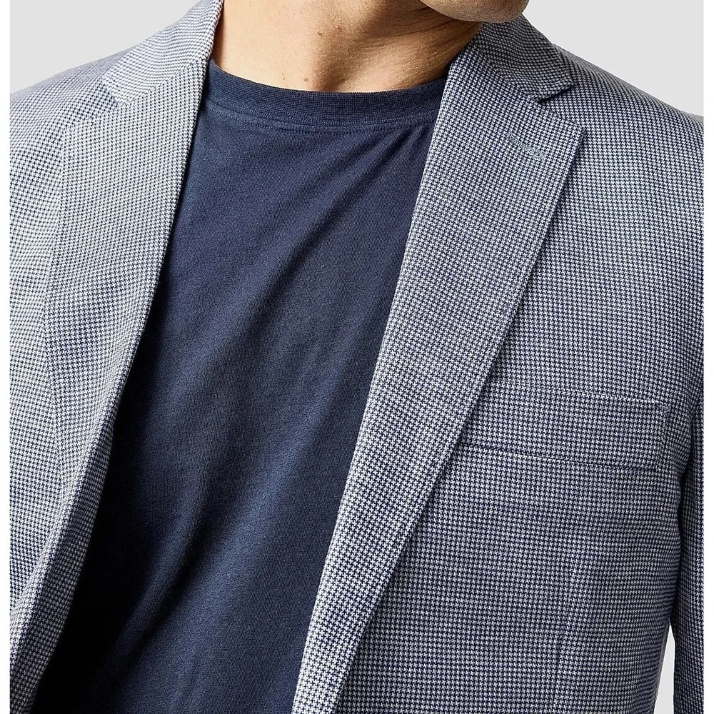 Rodd & Gunn Anchorage Unstructured Sport Coat Men XL Sports Fit Blue Houndstooth